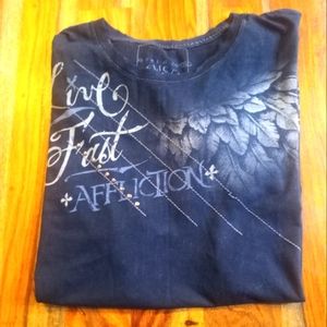 Men's "Live Fast" Affliction Black T-Shirt 3XL EUC 100% Cotton